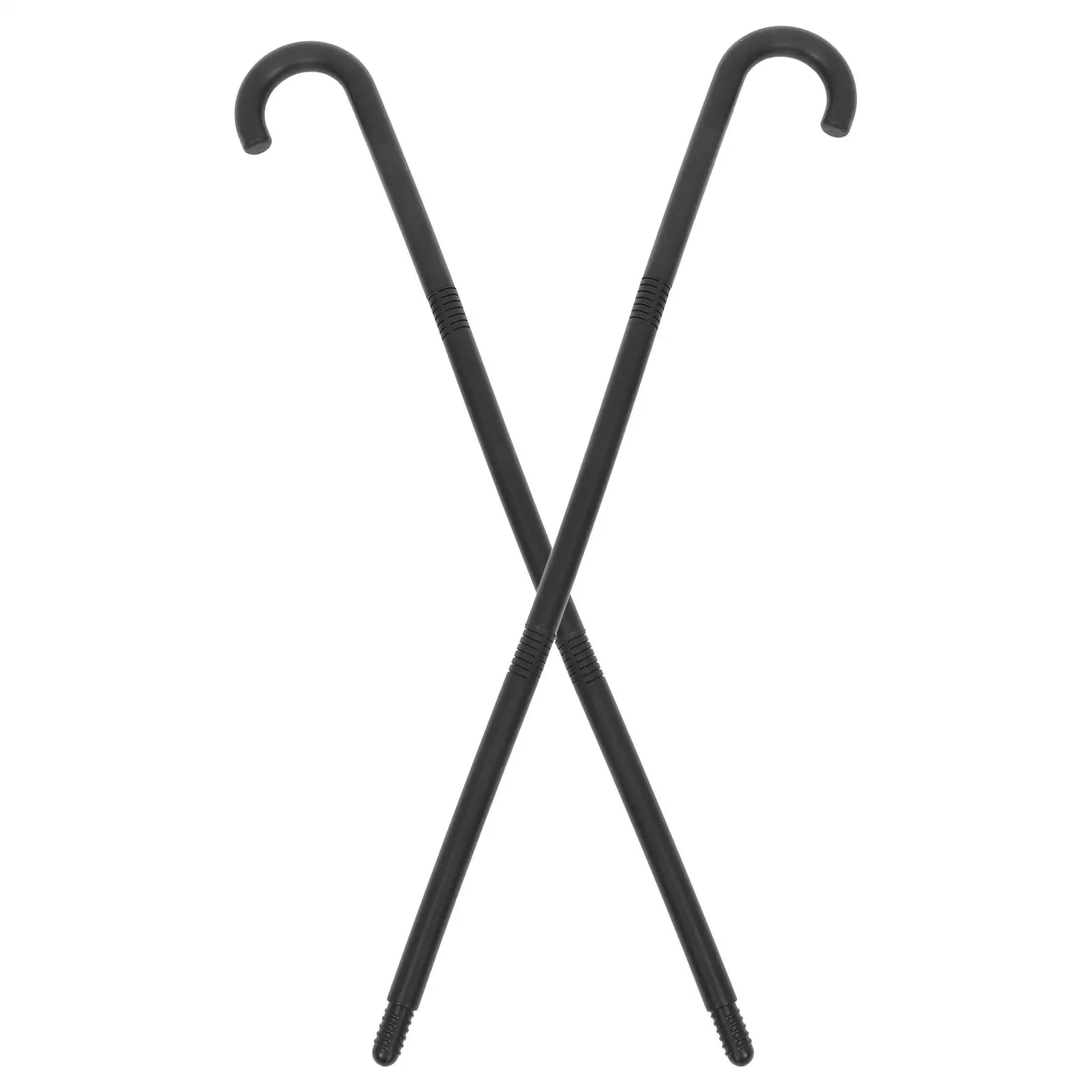 

2 Pcs Black Cosplay Crutches Walking Stick Magician Wand Plastic Performance Props Kids Toys Halloween Accessories Stage Show
