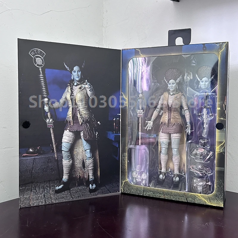 NECA Michelangelo Mummy Raphael Frankenstein April O\'Neil Figure Yellow Clothes Female Reporter Version 2.0 Action Figure Toys