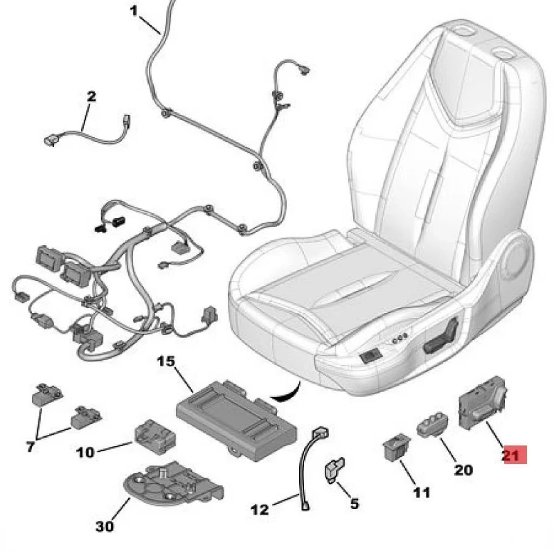 New original seat height adjustment button for Peugeot 4008 5008 Citroen C5 Tianyi electric seat switch  6509W9 6509X0