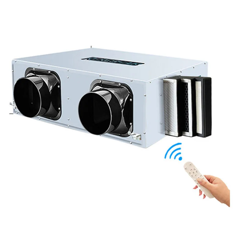 Residential Fresh Air Ventilation System with Whole-House Heat Recovery Unit Dual-Flow Supply and Exhaust Fresh Air Unit