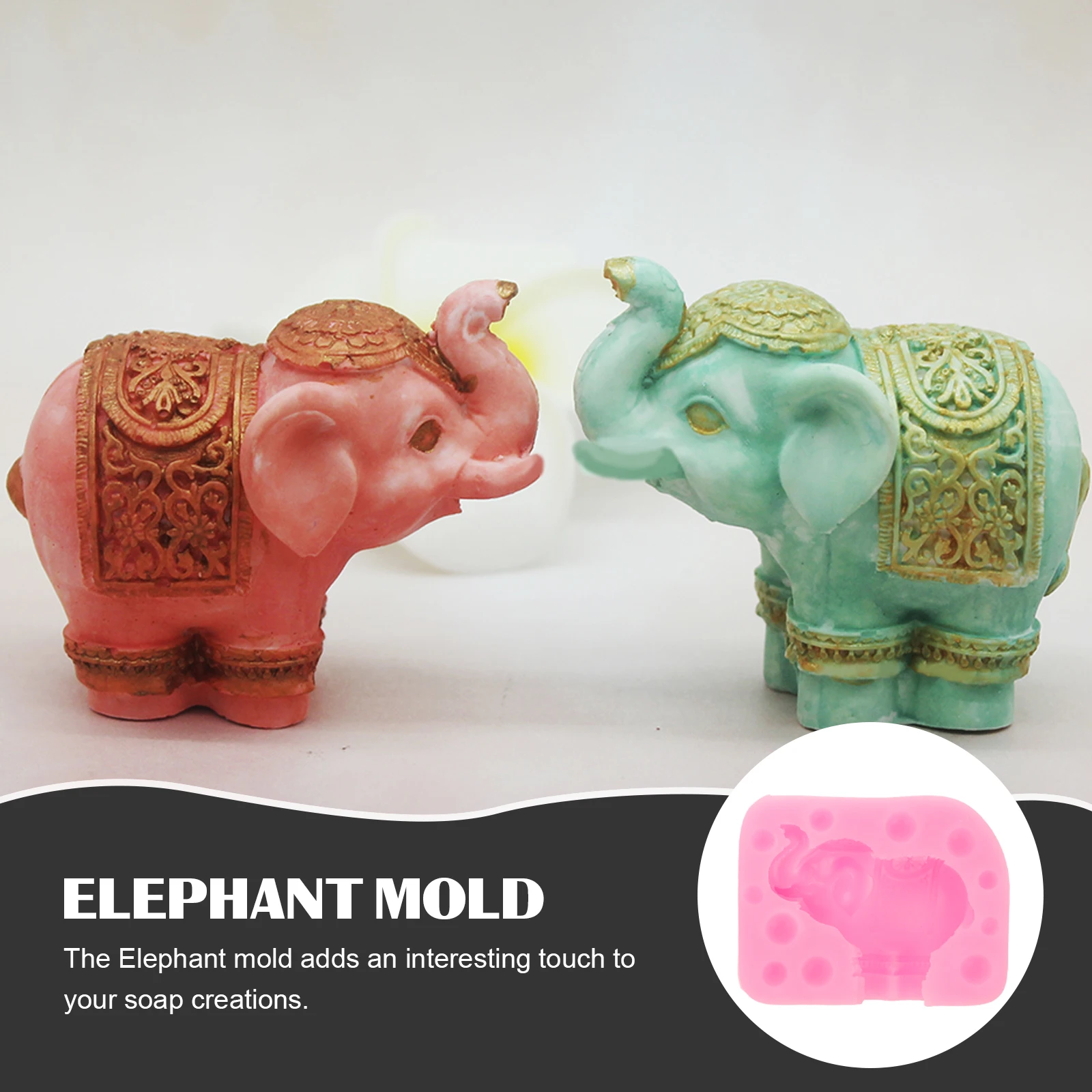 

1 Set Silicone Elephant Mold For Diy Soap Cake Chocolate Making Cute Non-Stick Craft Tool Scented Plaster Casting Molds Candy