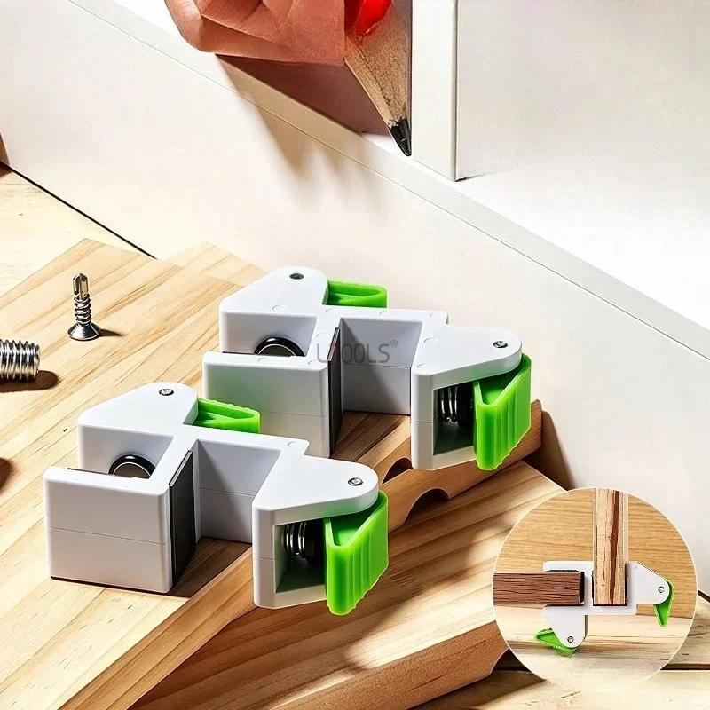 New One-Touch Press Drawer Fixing Clip Adjustable Quick Installation Cabinet Trim Clamp Dual-Use Hands-Free Woodworking Clamp