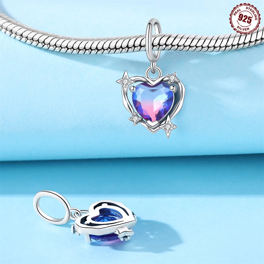 Dazzling Color 925 Sterling Silver Love Star&Whale Castle Pendant&Flying Balloon Beads Charm Fit Bracelet Necklaces Dreamy Gift