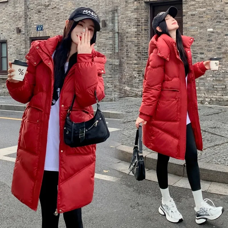 2023 New Women Jacket Winter Parkas Thick Hooded Cotton Padded Jackets Coats Female Loose Long Puffer Parkas Oversize Outwear