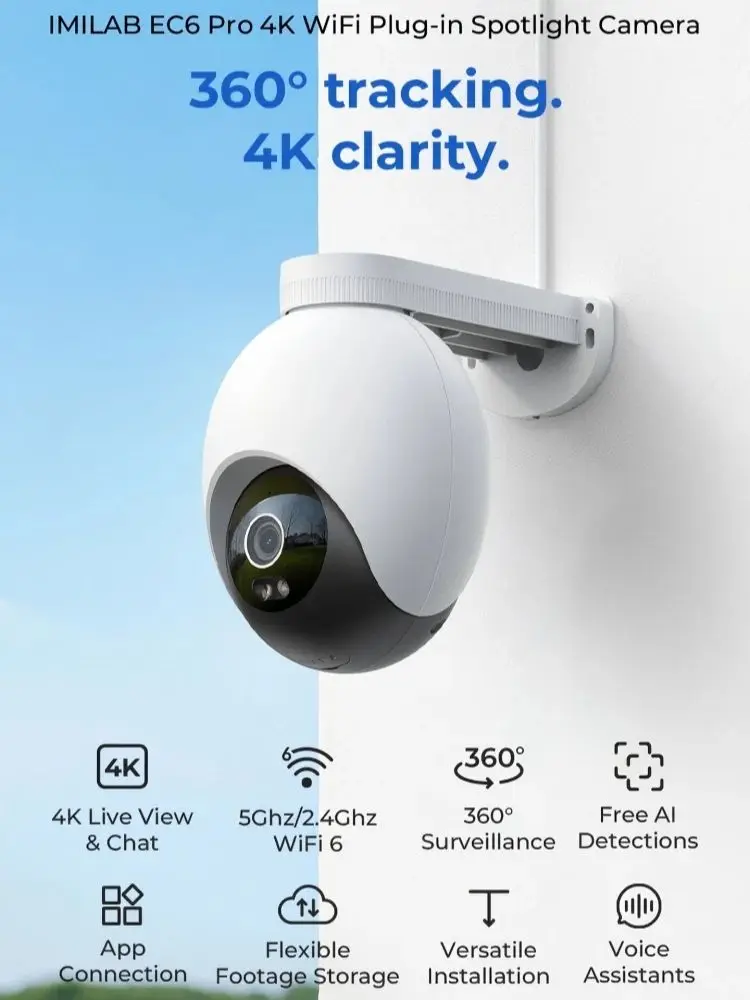 IMILAB EC6 Pro 8MP Outdoor Beveiliging WiFi Camera 2.4G/5G AI Detectie Auto-Tracking CCTV 24/7 Opname Compatibel met MiHome - afbeelding 2