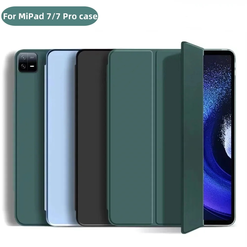

Для Funda Xiaomi Pad 7 11,2 дюйма, чехол из искусственной кожи, магнитная откидная подставка, мягкая задняя крышка из ТПУ для планшета для Xiaomi Pad 7 Pro, 11,2 дюйма, чехол