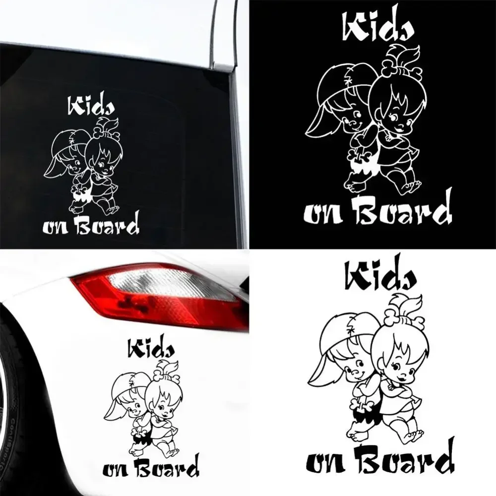 Creativity Kids on Board Car Sticker Cute Cartoon Child Car Vehicle Reflective Decals Decor Sunscreen Waterproof PVC14cm*9.5cm