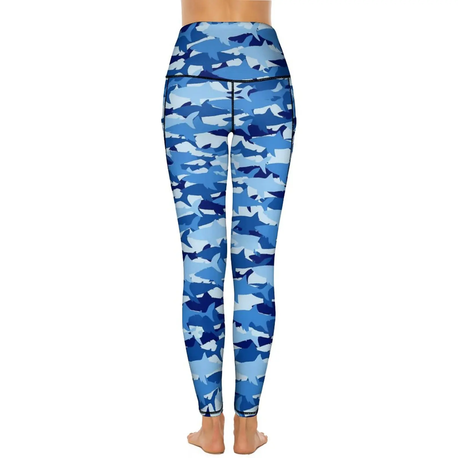 Leggings Push Up Elastic, Estampa Animal, Tubarão Azul, Calças De Yoga De Ginásio, Leggins Kawaii, Legging Esportiva Personalizada, Presente