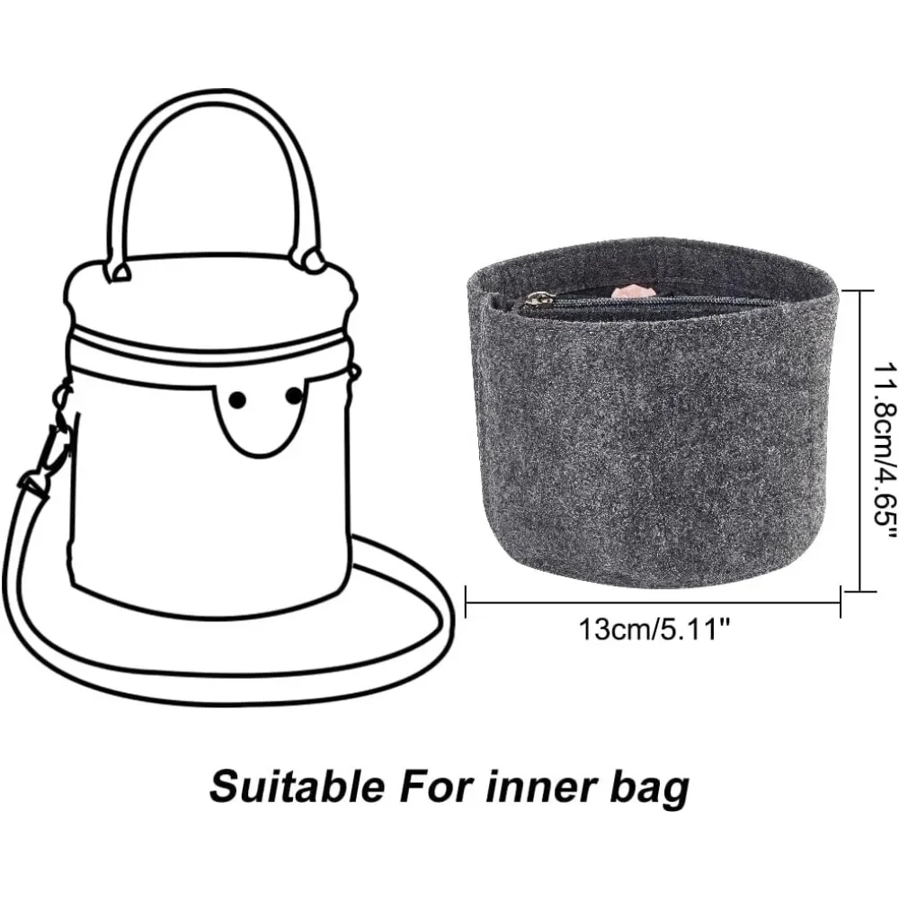 Felt Purse Organizer Insert, Handbag Insert Liner for LV Cannes Round Bucket Bag Organizer Barrel Shape Bag Organizer Bag in Bag