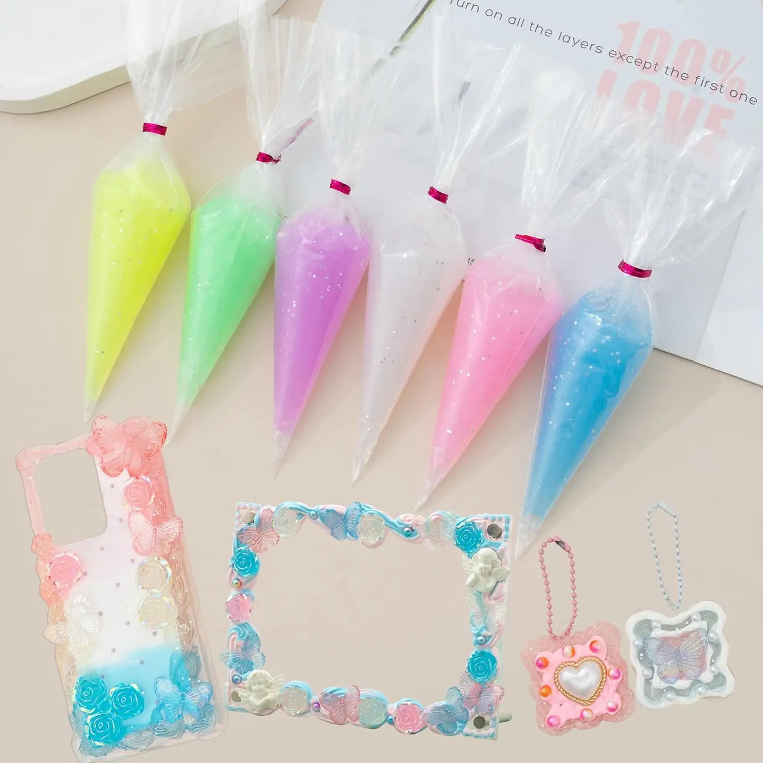 50g Crystal Clear Jelly Glue for DIY Crafts | Simulated Cream Glue | Phone Case Decoration, Party Favors, Art Supplies (Non-Toxi