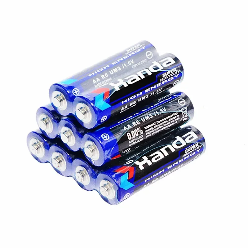 Hot sale 1.5V AA Zinc Carbon Batteries R6 Bulk Pack for LED Light Toy Camera Flashlight Razor CD Player Wireless Mouse Keyboard