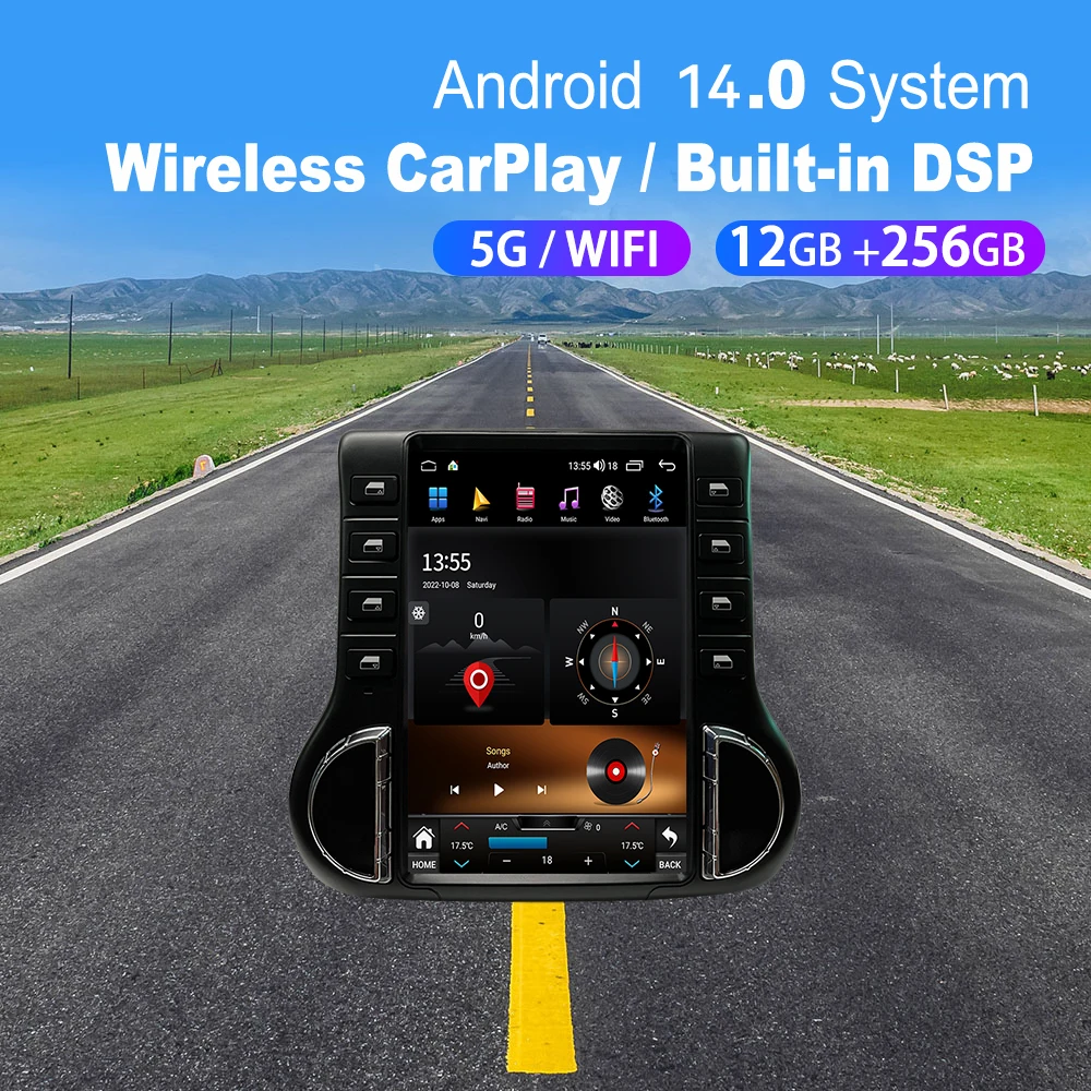 

12.1" Android 14.0 Auto Car Radio Navigation 12+256G Screen For Jeep Wrangler 2011-2014 JL CarPlay Multimedia Air Conditioner