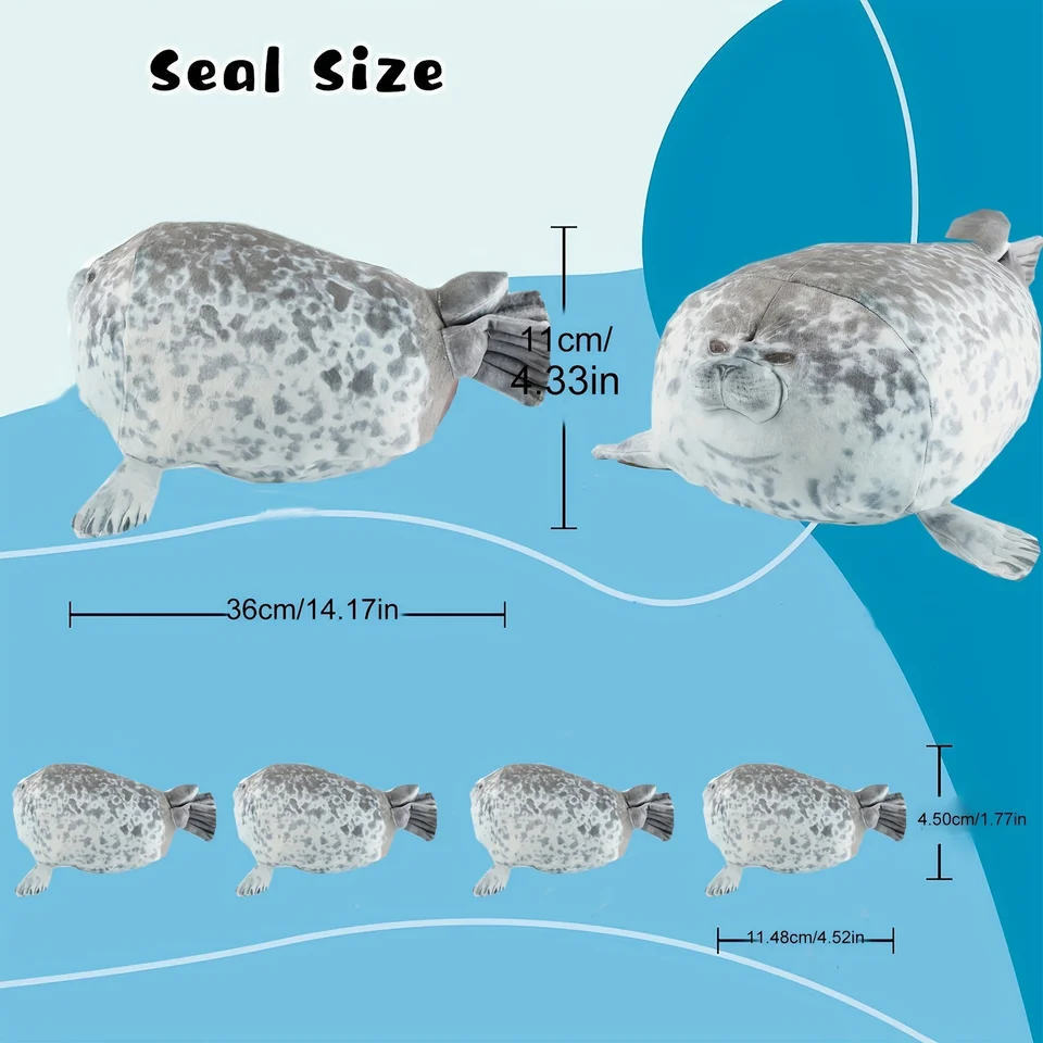 SQEQE Chubby Seal Kussen Pluche met 4 Baby Seal Pluche in haar buik, Gevulde Katoen Pluche Dier Speelgoed Gift voor Kinderen SQEQE Chubby Seal Kussen Pluche met 4 Baby Seal Pluche in haar buik, Gevulde Katoen Pluche Dier Speelgoed Gift voor Kinderen