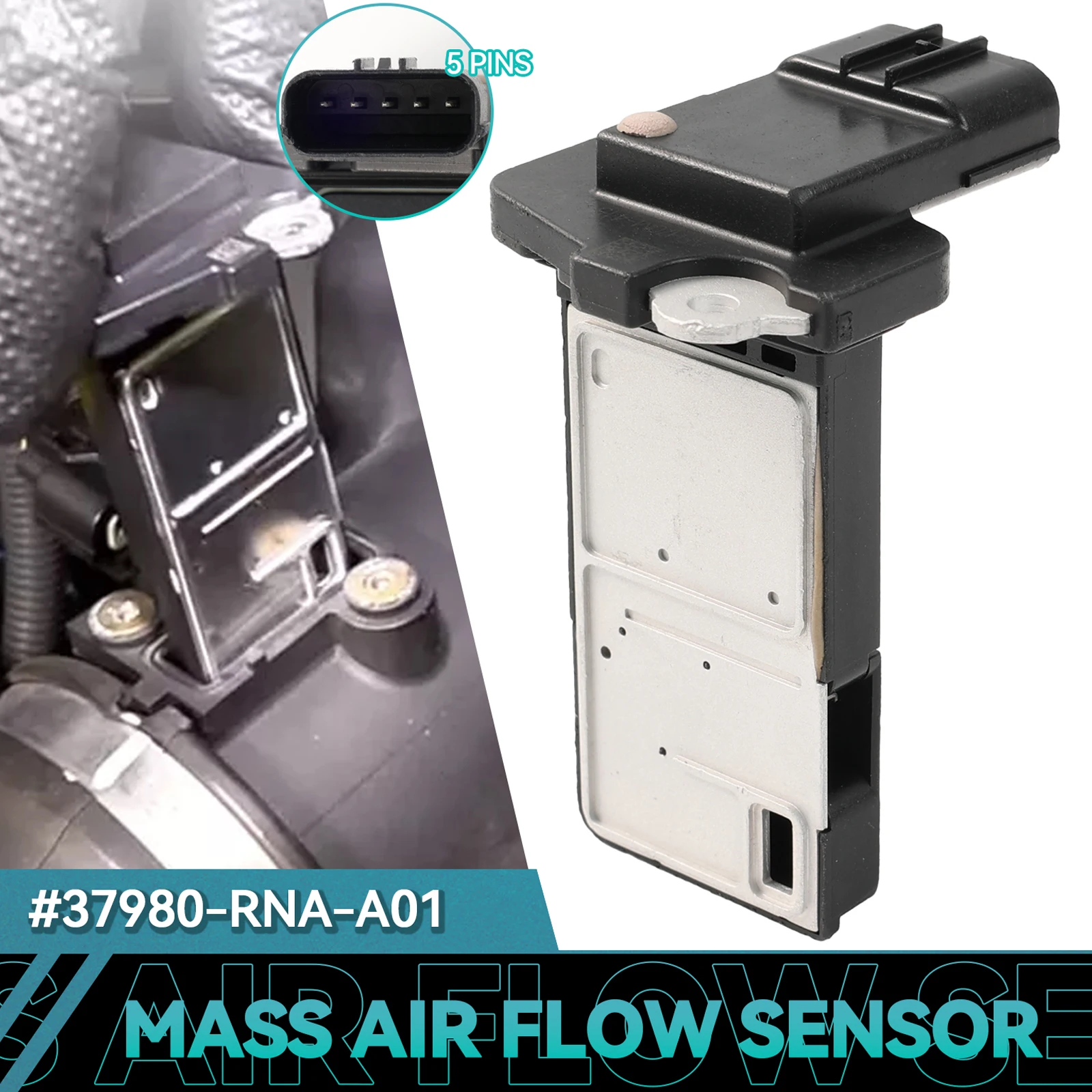 Mass Air Flow Maf Sensor For Honda Accord Civic Crosstour CR-Z Fit Insight Odyssey Pilot Acura ILX MDX RDX RL RLX 37980-RNA-A01