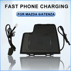 15W car wireless charger for Mazda 6 Atenza 2014-2018 charging pad fast charge phone holder mobile mount accessories interior