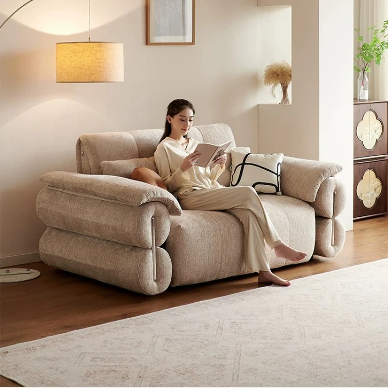 YJQ Chenille Multifunctional Sofa Bed, Electric Floor Dual-Use Living Room Storage Foldable Sofa