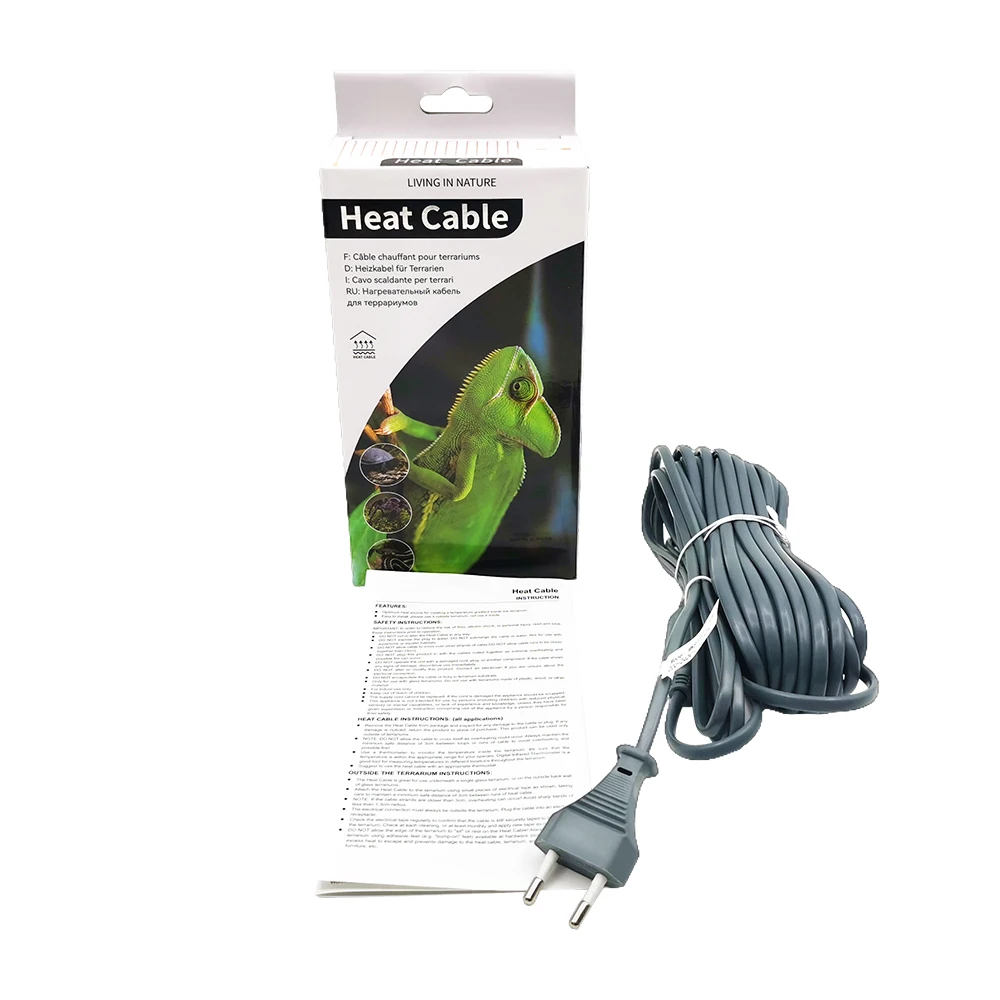 EU/US/UK/AU Plug 110V~220V Silicone Rubber Reptiles & Amphibians Heating Cable Vivarium Bottom Pet Room Warming 15W 25W 40W 80W