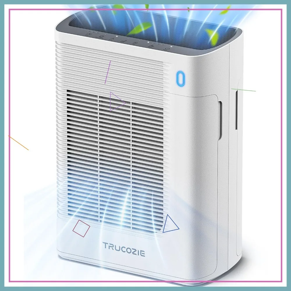 

Large Room Air Purifier with HEPA Filter, Sleep Mode, Air Quality Sensor for Allergies and Smoke