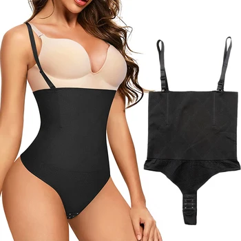 Body tipo Tanga para mujer, moldeador de cuerpo debajo del busto, Control de barriga, ropa interior adelgazante, levantador de glúteos, corsé moldeador de Abdomen