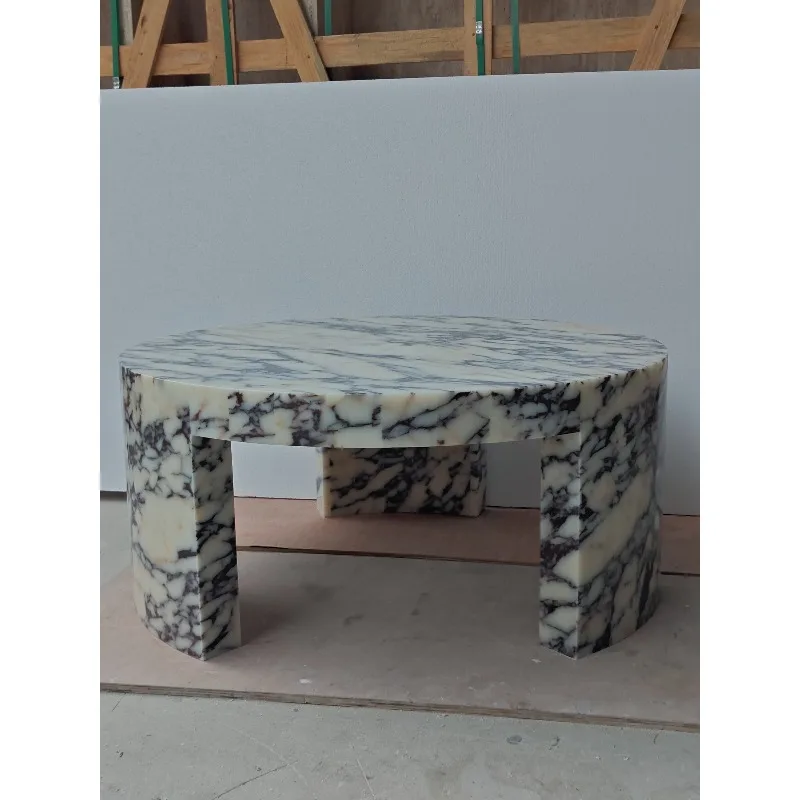 Luxury Custom  Calacatta Viola Marble Coffee Table Modern Style for Home Living Room Furniture