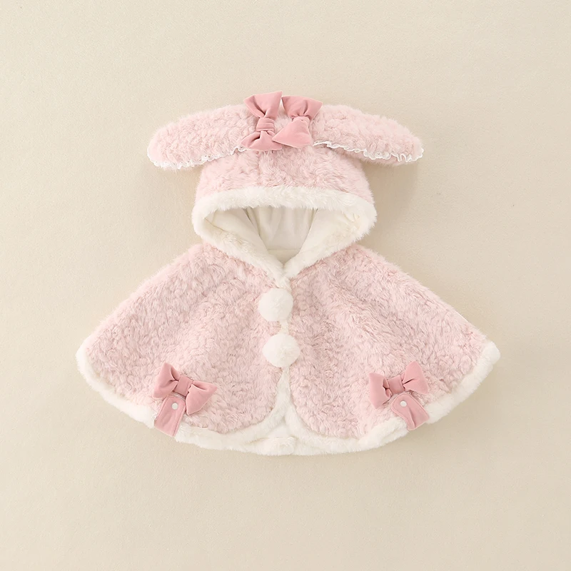 

Baby Winter Outfit Windproof Thiened Warm Cute Little One's Coat for Outdoor High Waist Long Pants Knot Design