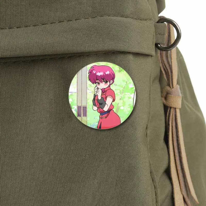 32/44/58mm Cartoon Style Badge Ranma 12 Brooches on Backpack Clothes Handmade Round Enamel Pins for Jewelry Gift Accessory