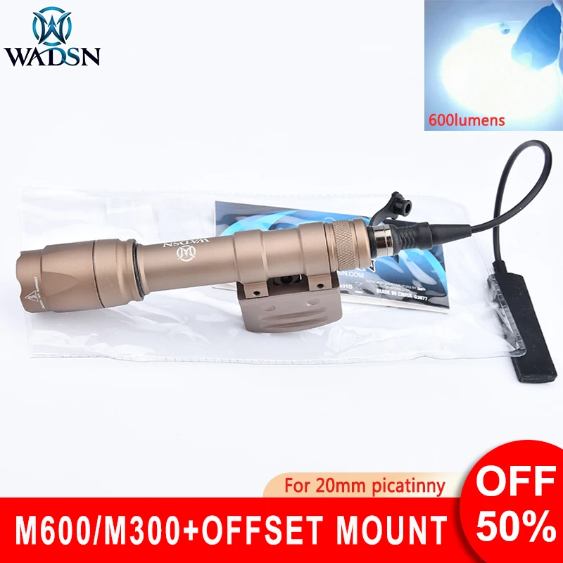 

Wadsn M600C Light M300A Tactical Flashlight RM45 OffSet Mount For 20mm Picatinny Rail Airsoft Hunting Scout Light Metal Base