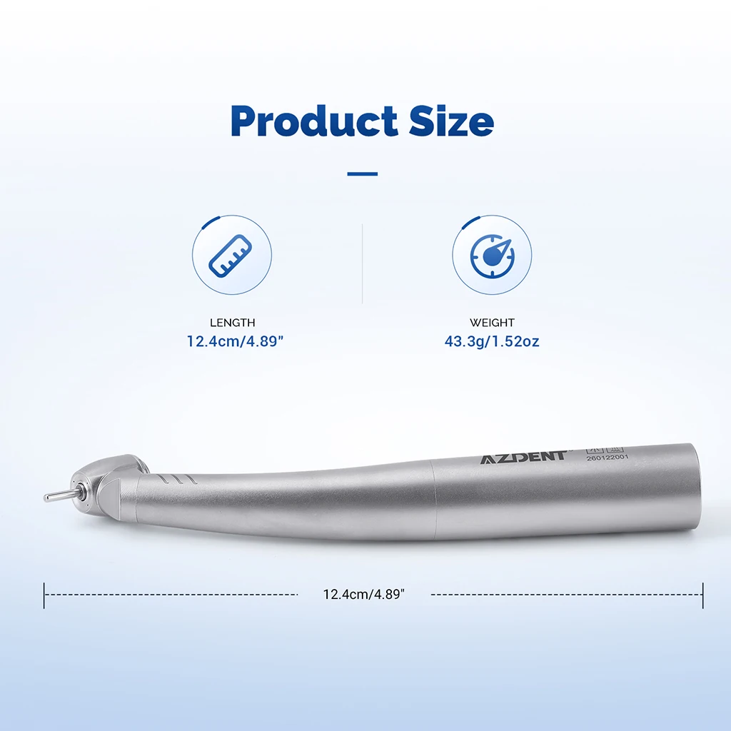 AZDENT Dental 45 ° Hochgeschwindigkeits-Handstück mit LED-Faseroptik aus Titan, passend für KAVO und NSK, mit Keramiklager und Druckknopf, Zahnmedizinisches Instrument – Detail 10