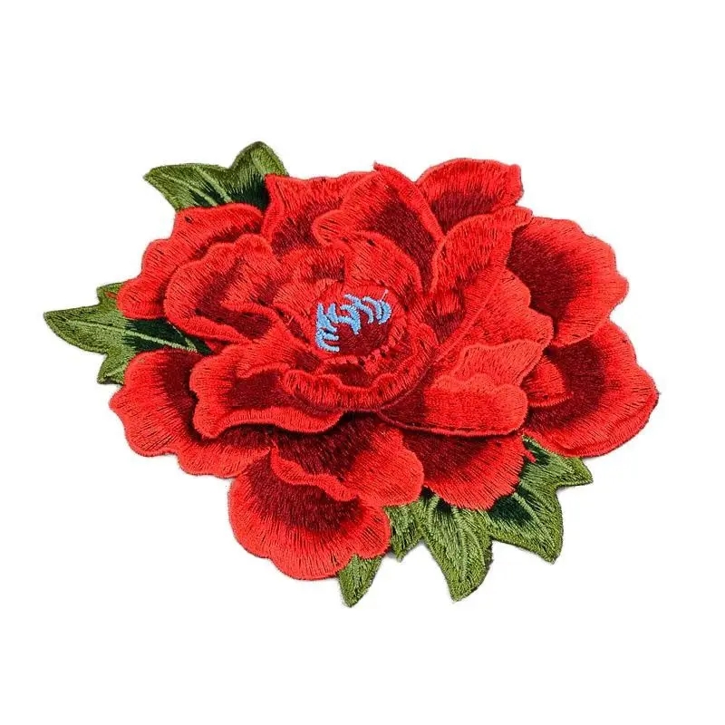 Rose Flower Embroidery Applique DIY Dress Hat Bag Jeans Sew On Patches 3D Tassel Patch Clothing Sewing Accessories