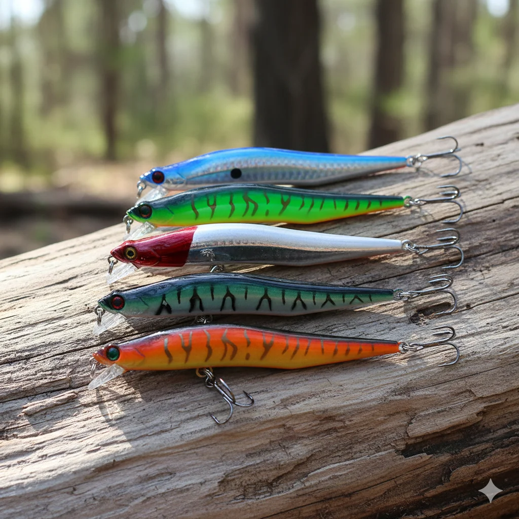 5 Stück 12cm 10g Minnow-Angelköder mit 6 #   Haken 0,5-1,5m Flachwasser-Wobbler Künstlicher Harter Jerkbait für Bass und Hecht Angelausrüstung