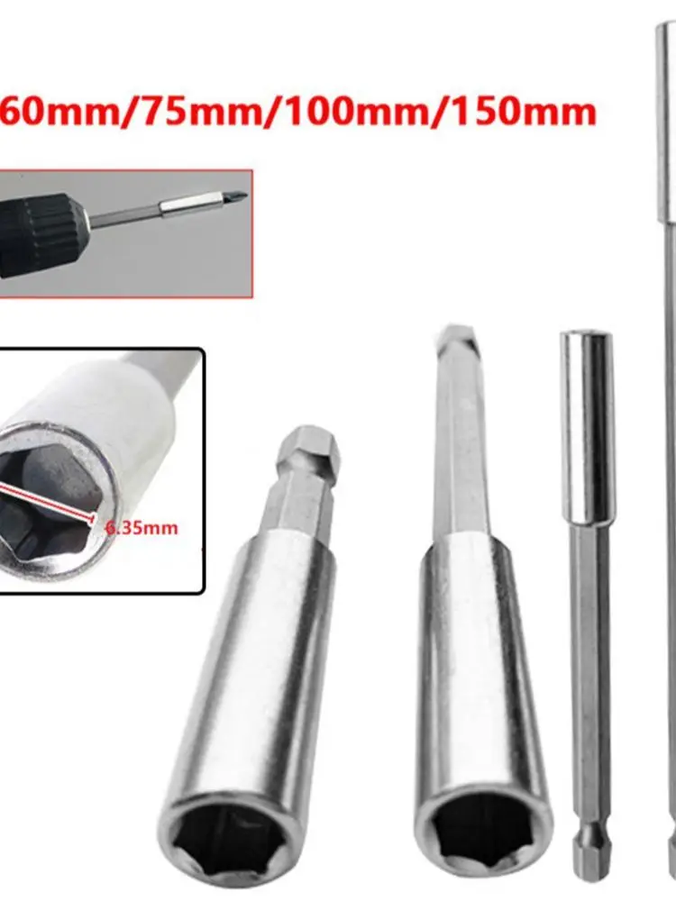 4pcs 60/75/100/150mm Screw Bits Extension Rod Quick Change Bit 1/4 Inch Shank Screwdriver Tip Holder For Electric Drill