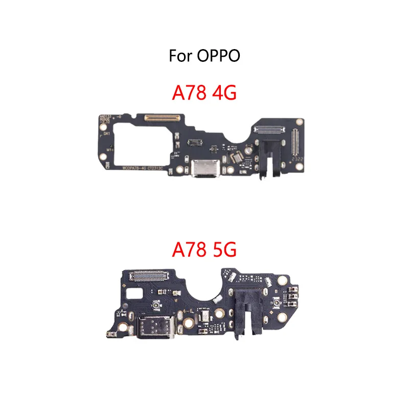 USB Charge Dock Port Socket, Jack Plug Connector, Cabo Flex para OPPO A78, 4G, 5G, Módulo Placa de Carregamento