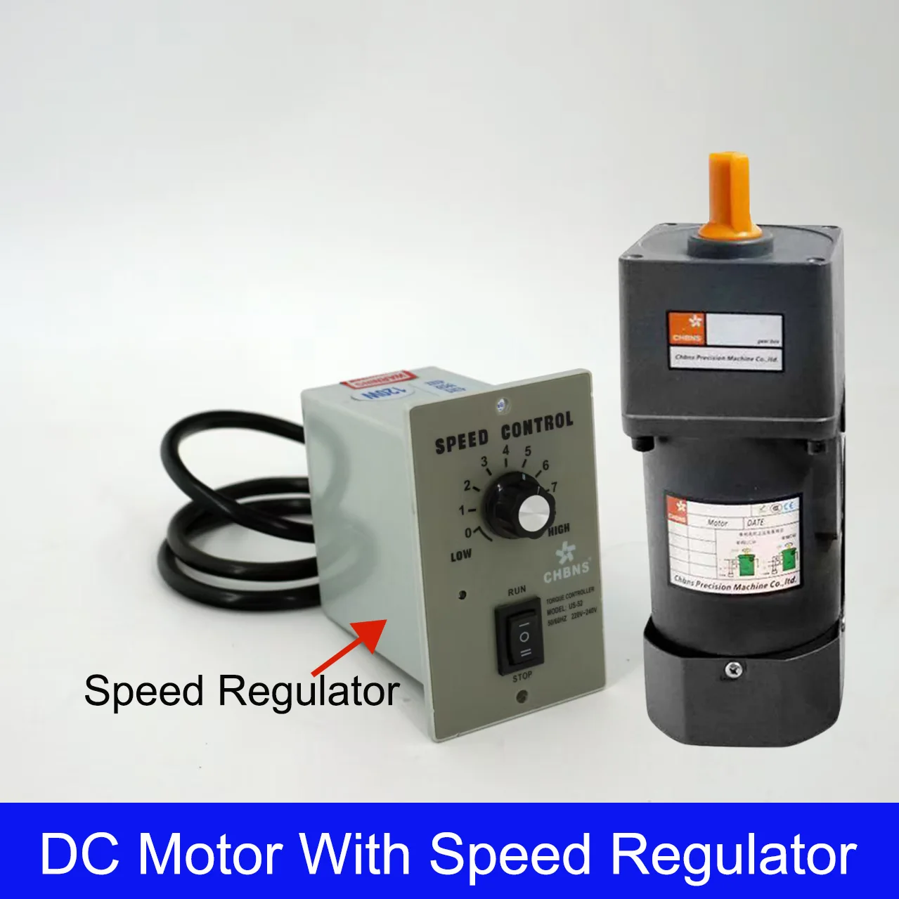 High Efficiency 200W 150W 120W 12V 24V 48V Small DC Motor with Speed Controller Gear Reducer