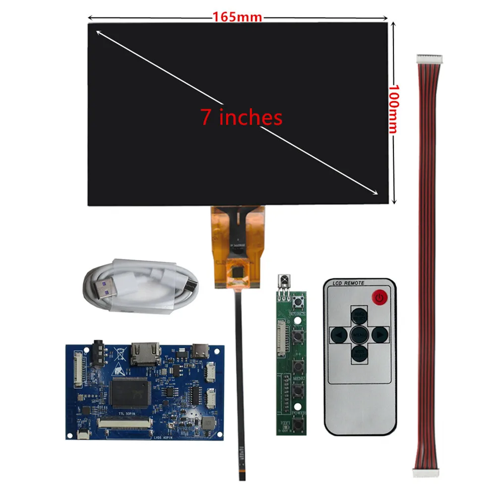 Imagem -02 - Ips Lcd Display Screen Driver Control Board Touch Screen Digitizer Monitor Compatível com Hdmi Raspberry pi pc 1024x600