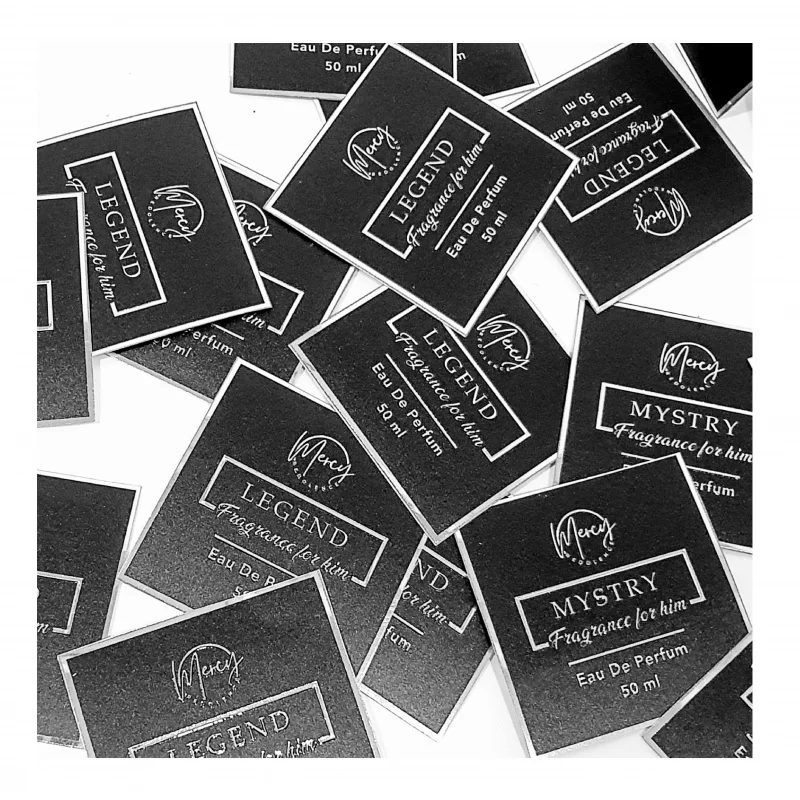 custom.High Quality Custom Adhesive Waterproof Metal Perfume Bottle Label Sticker Printing Embossed Design Shampoo L