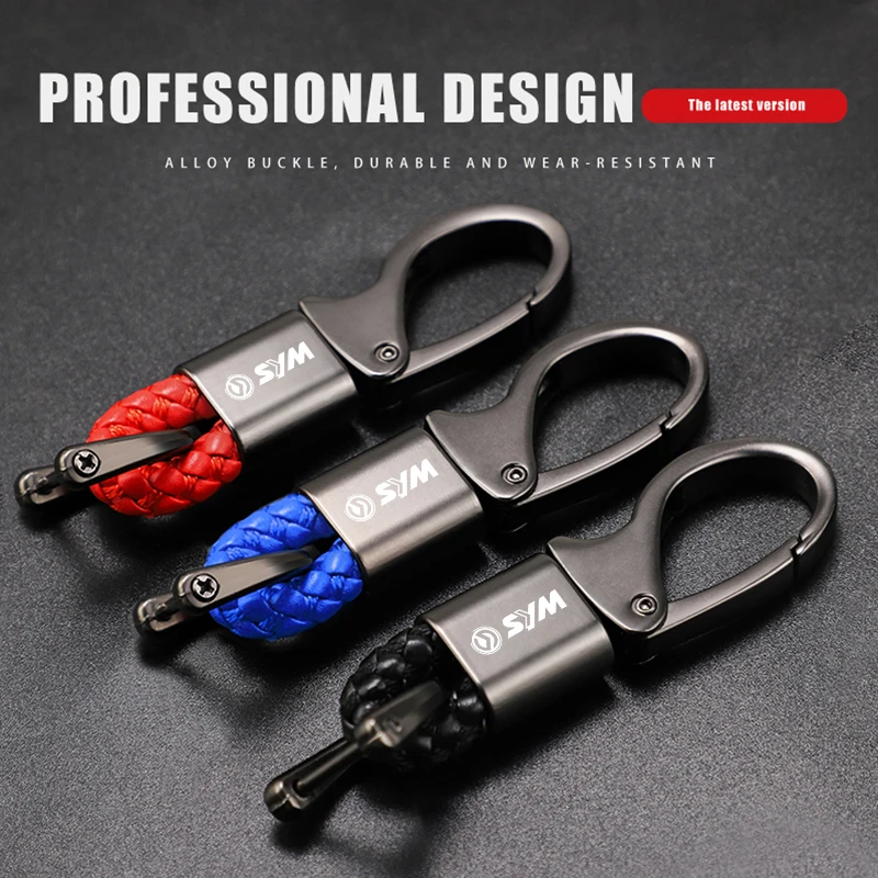 For SYM CRUISYM 125 180 300 GTS 250i 300i maxsym 400 600 Accessories Custom LOGO Motorcycle Braided Rope Keyring Metal Keychain