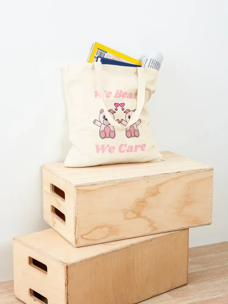 Cartoon Bear We Bears We Care Tote Bag shopper bags for women Handbags tote bags aesthetic personalized tote bag
