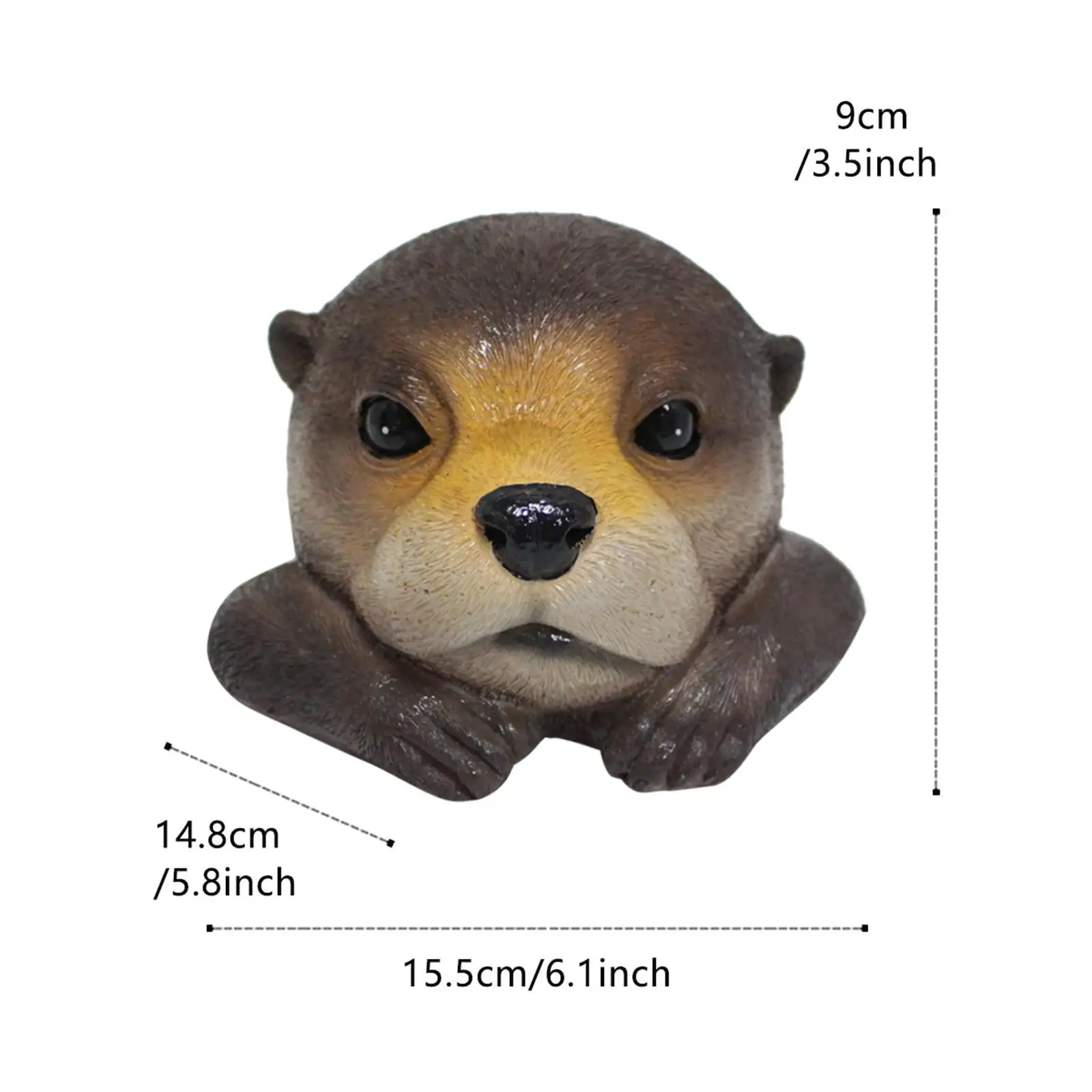 Outdoor Pond Floating Otter Head Animal Theme Garden Statue Waterproof Decor for Pool Fountain