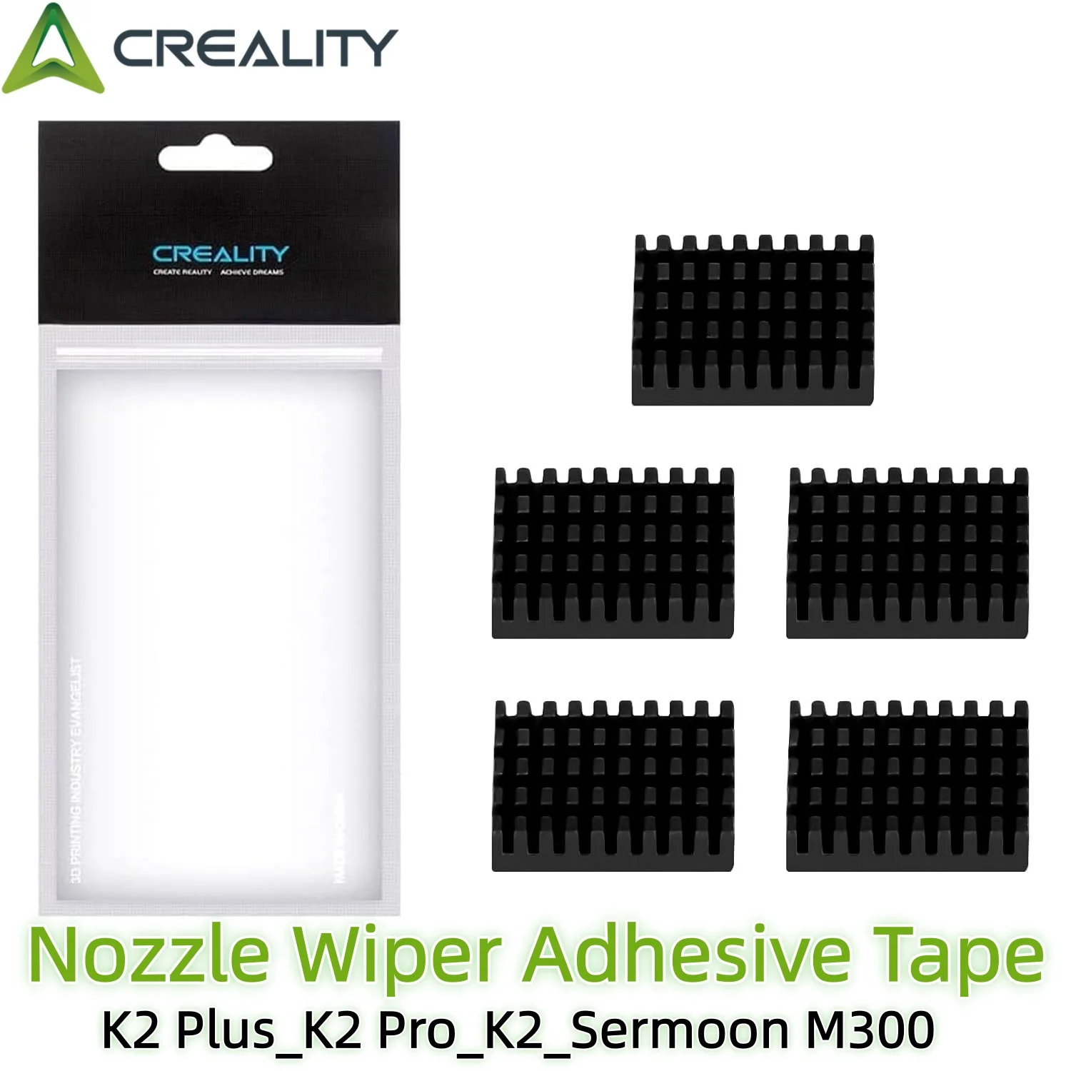 Creality Official K2 Plus Nozzle Wiper Adhesive Tape,5PCS Nozzle Cleaning Wipe Strips  for 3D Printers K2 Plus Combo/K2 Pro/K2