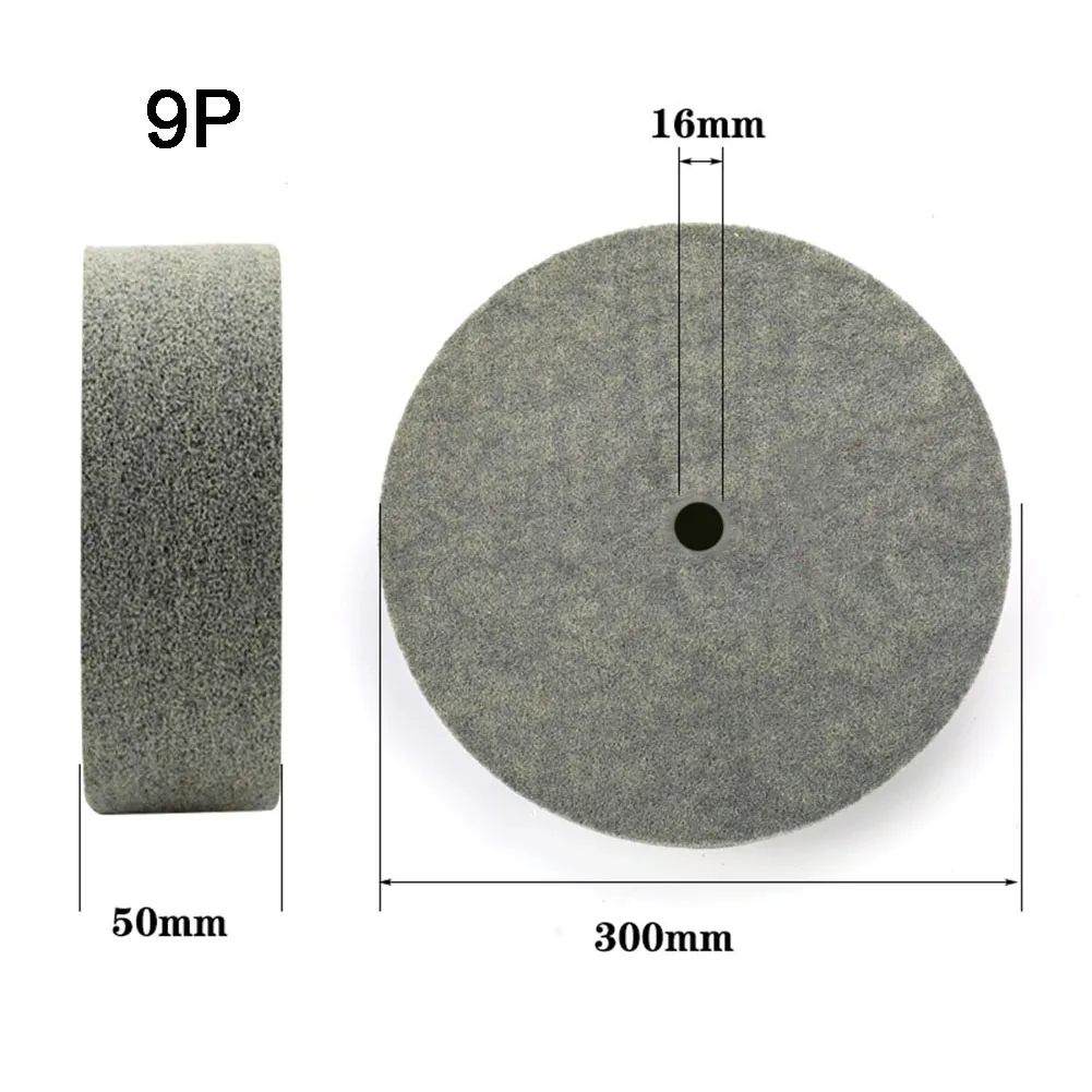 Deburring roda serat nilon Buffing roda 12 inci bantalan pemoles jaring 180 serat nilon untuk alat mesin penggiling listrik Buffing