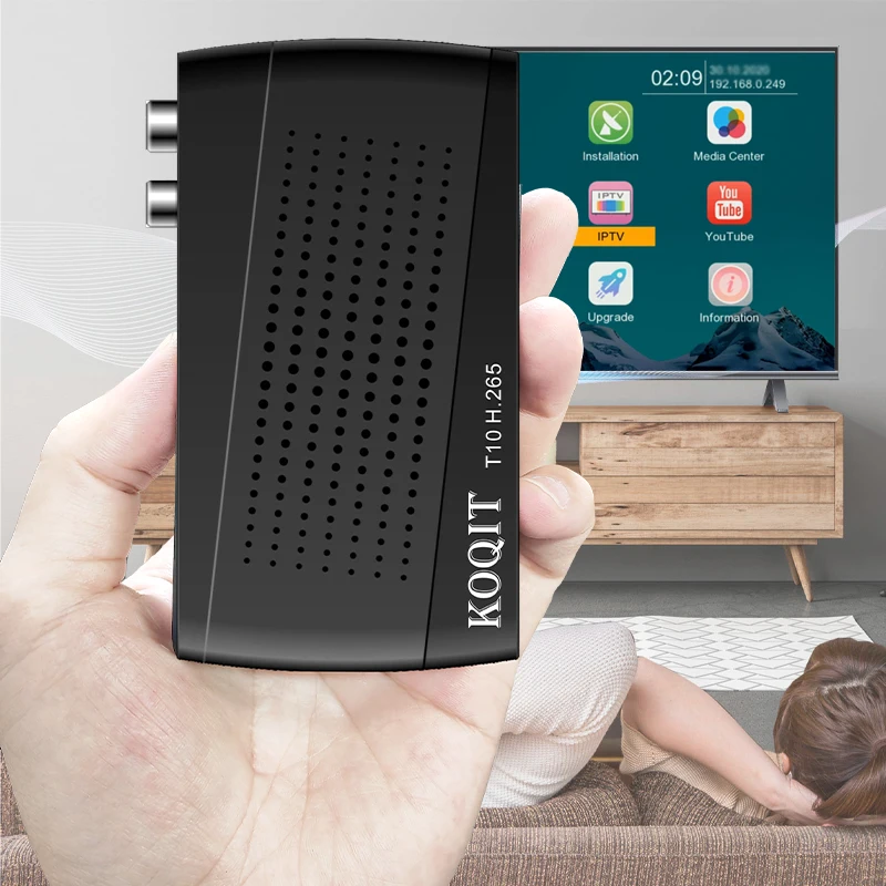 Для Европы H.265 Dvb T2 ТВ-приемник Dvb C FM-декодер Dolby HD 1080P Мини ТВ-тюнер Wi-Fi Meecast HEVC 10-битный цифровой термоприемник