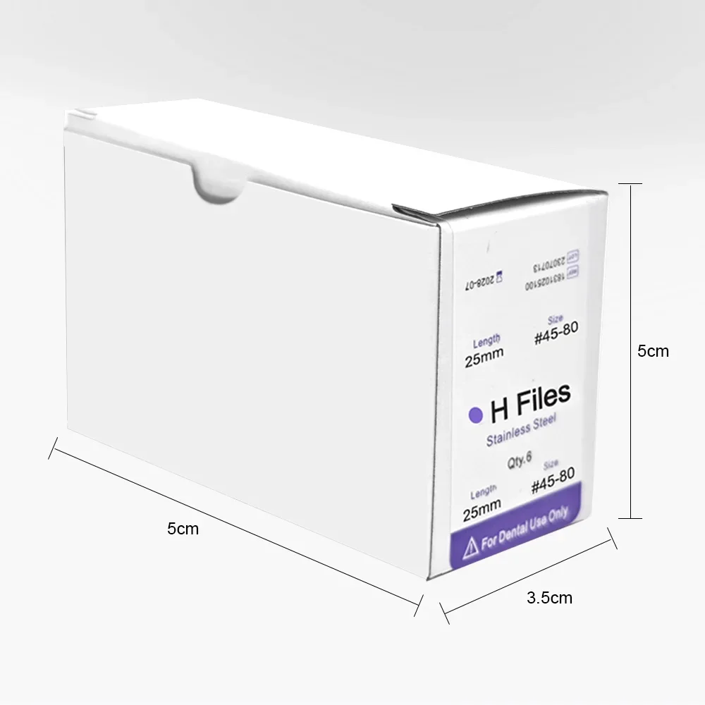 Arquivos H de aço inoxidável para tratamento odontológico, Arquivo de canal radicular endodôntico, uso manual dentário, 10 caixas por pacote, 21cm, 25mm