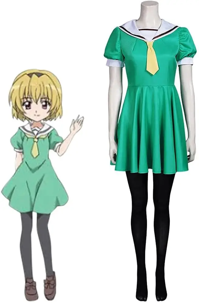 Anime When They Cry/Higurashi no Naku/Koro ni Satoko Hojo Cosplay Costume Green Cute Sailor Uniform