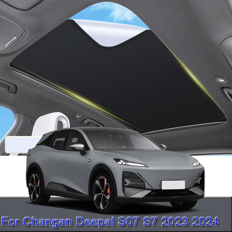 Car Electrostatic Adsorption Sunroof Sunshade Cover For Changan Deepal S07 S7 2023 2024 2025 Heat Insulation Skylight Sticker