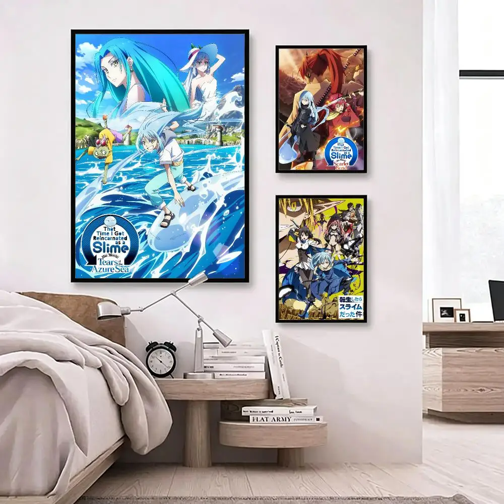 anime That Time I Got Reincarnated as a Slime Poster HD Waterproof Self-adhesive Art Print Wall Decor Bedroom Living Room Gift