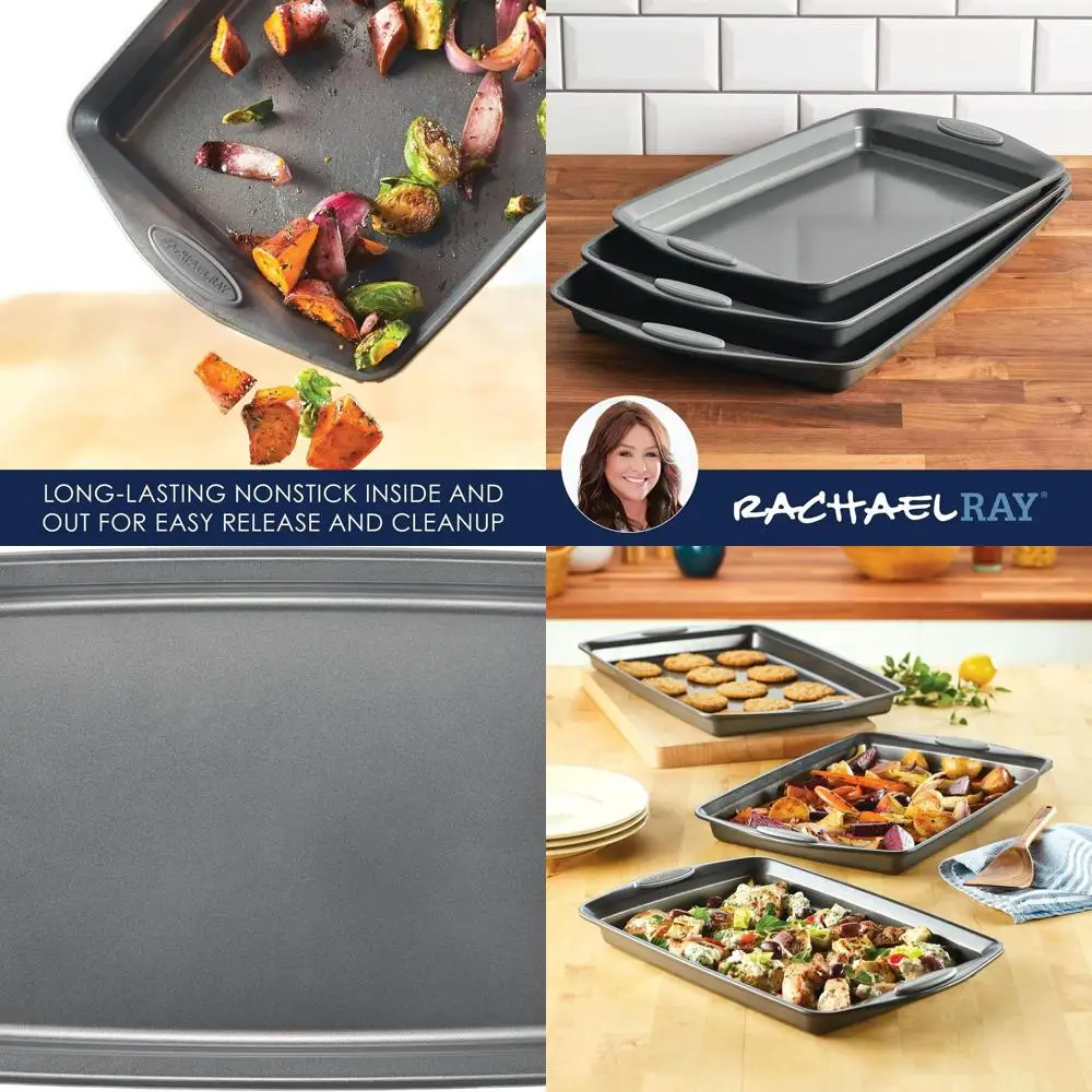 

Набор для выпечки из 3 предметов с антипригарным покрытием, с ручками из морской соли и противнями для печенья