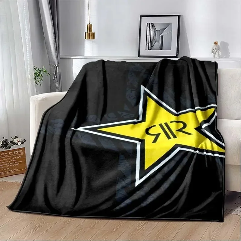 2026 Drinks Rockstar Energy Flannel Soft Warm Blanket Retro Blanket Bed Bedroom Living Room Sofa Travel Picnic Blanket Birthday