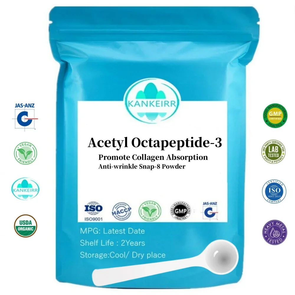 Octapeptide-3 de acetil cosmético, polvo crudo SNAP-8, péptido que promueve la absorción de colágeno, antiarrugas