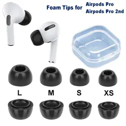 2 pezzi di punte per le orecchie in Memory Foam per Airpods Pro / Airpods Pro 2 secondi auricolari L/M/S/XS