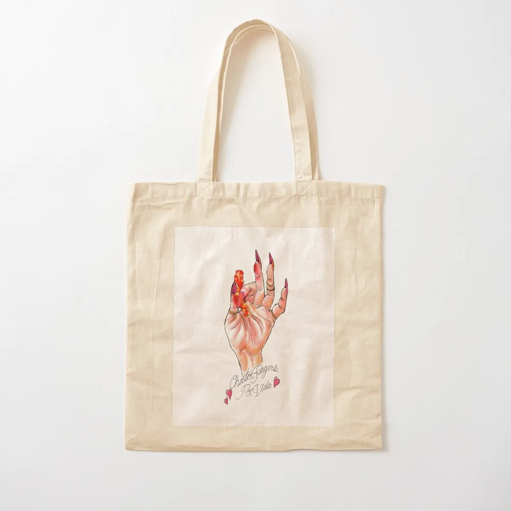 Hot Cheeto Fingers Por Vida Tote Bag Big bag custom fabric bag Shopper handbag hand